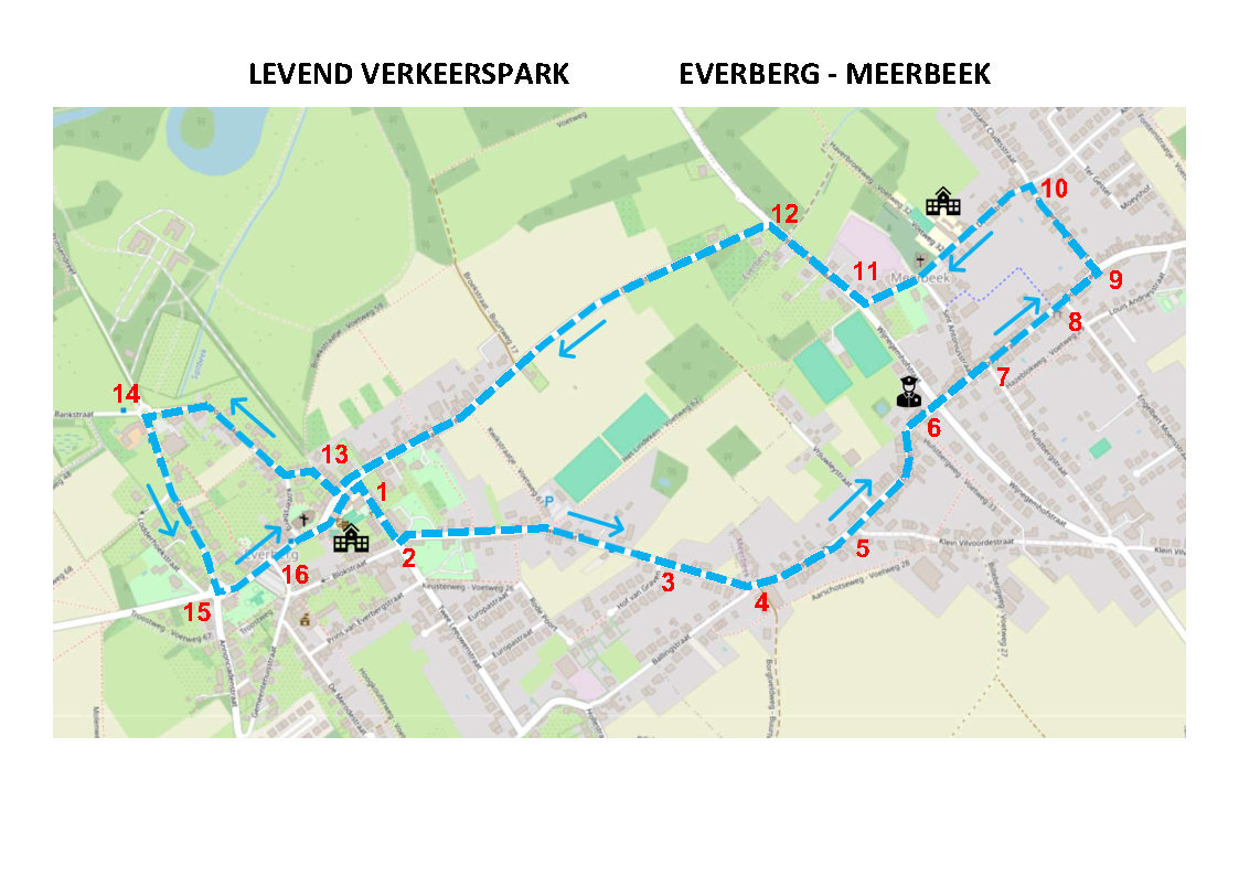 Parcours Levend verkeerspark Everberg en Meerbeek
